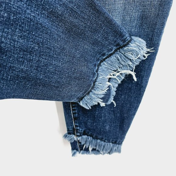 KanCan Lexington Double Fray Cross Cuff Ankle Skinny Jean 3XL Mid Rise Dark Wash - Picture 7 of 12